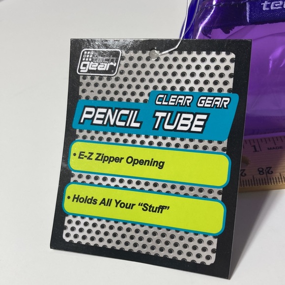 5 Purple Makeup Bag Pencil Zipper Organizer Tube - Picture 3 of 8